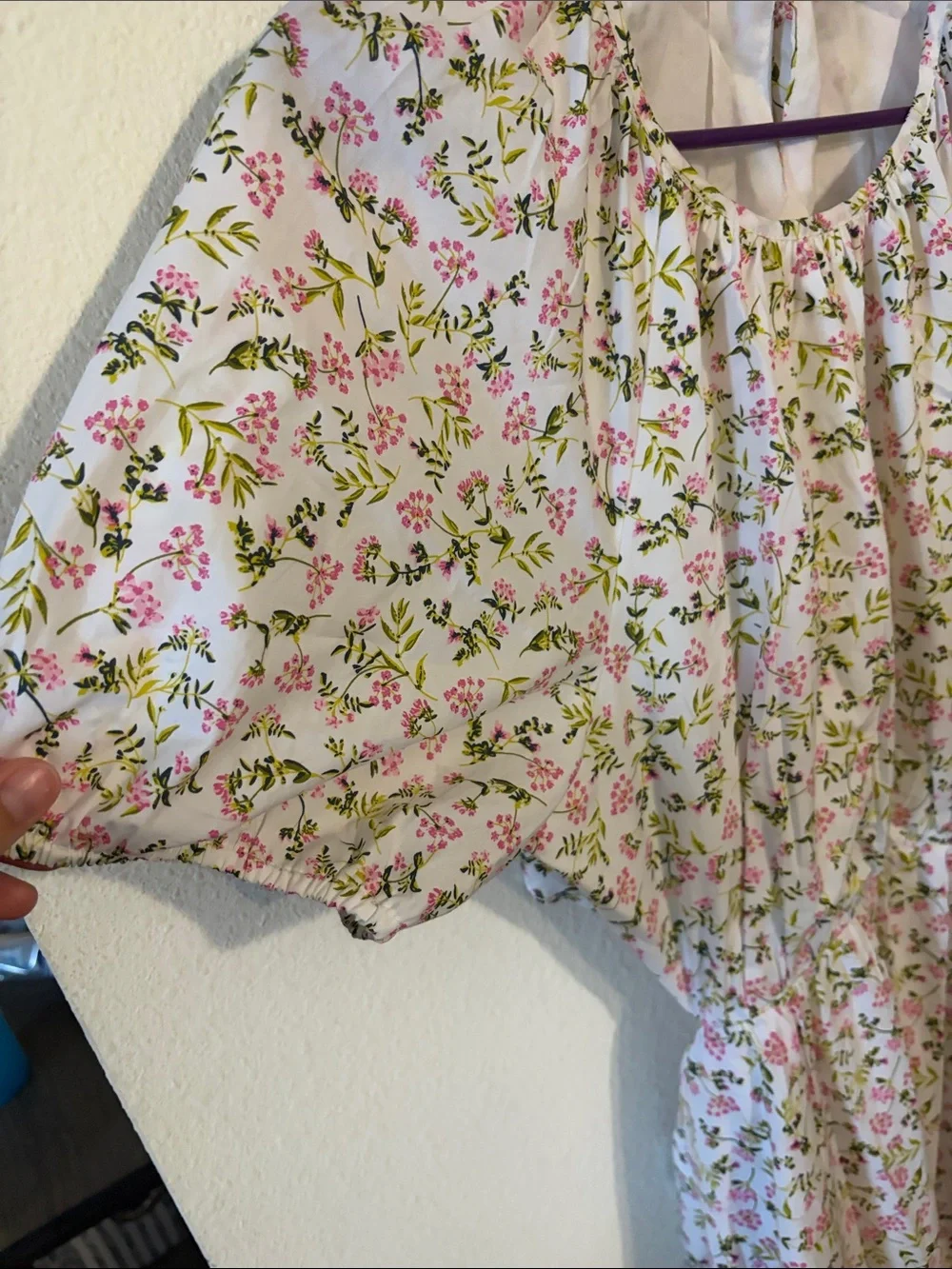 J. Crew Pastel Floral Puff-Sleeve Midi Dress